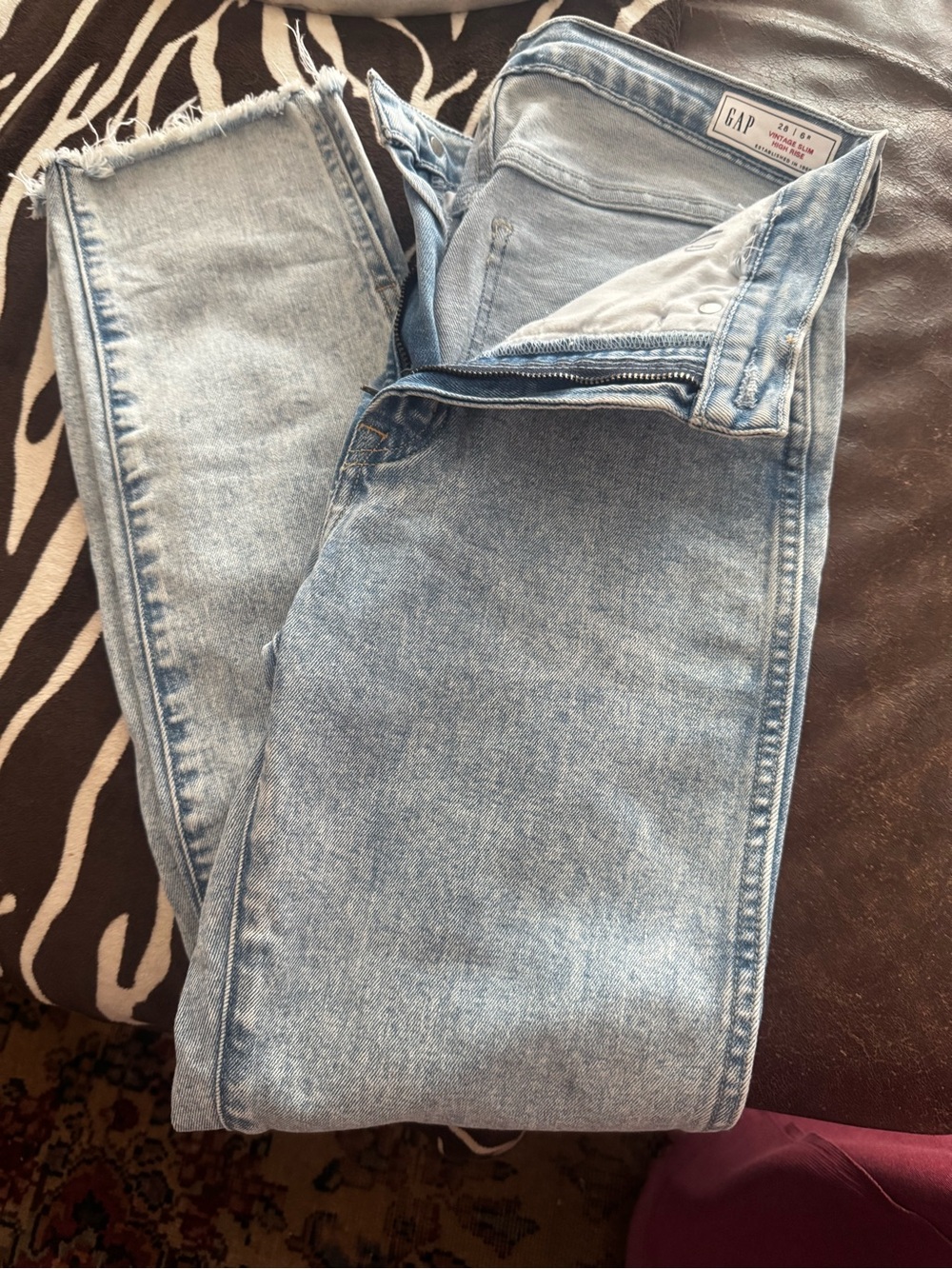 GAP Light Blue High-Waist Ankle Jeans